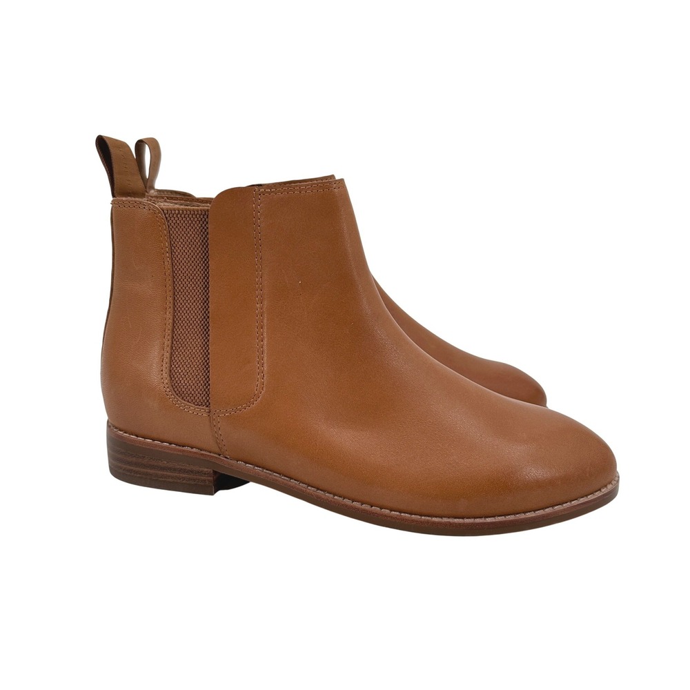 FRANKIE 4 Austen II Tan Leather Ankle Boots Womens 7 Chelsea Zip Bootie NWOB